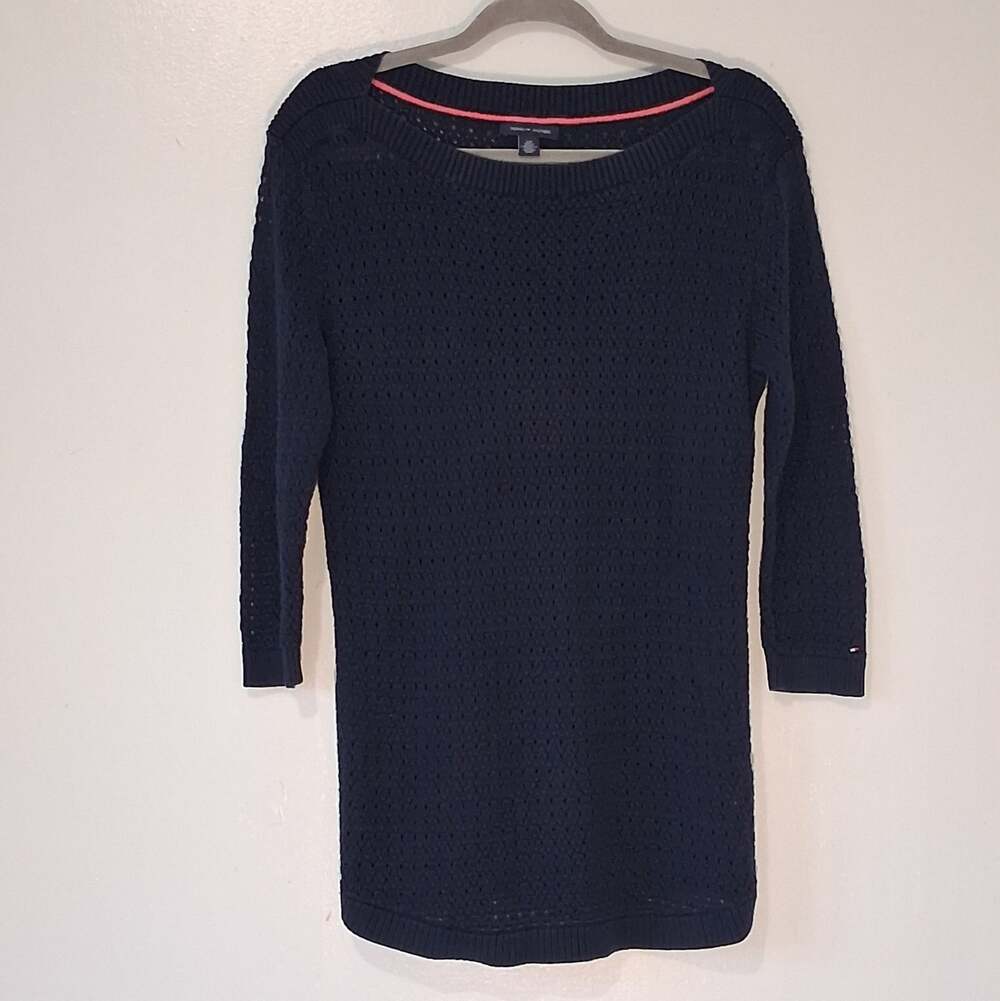 Tommy Hilfiger Navy Open Knit Sweater Dress / Tunic